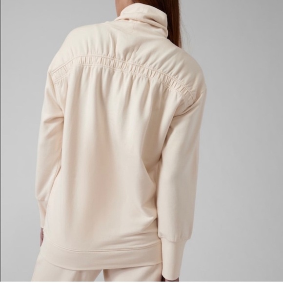 Athleta Balance cinch turtleneck sweatshirt, ivory, XS - Picture 8 of 9